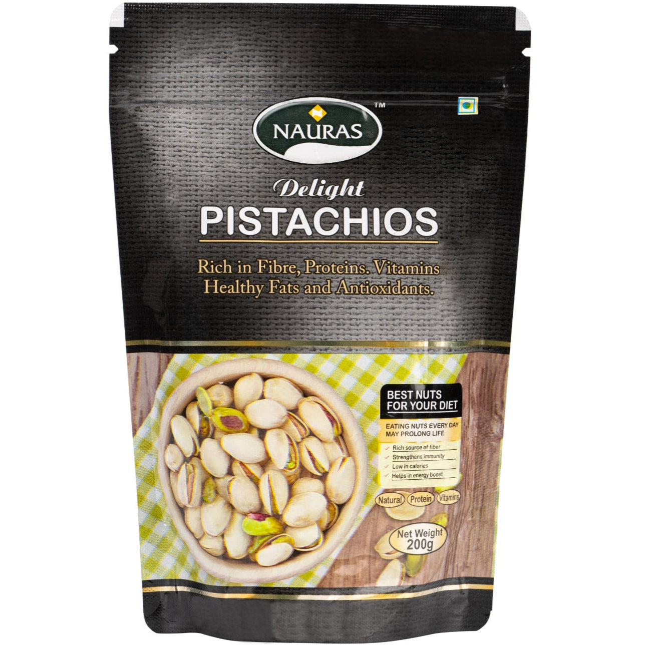 Nauras Pista Delight – Crunchy & Salted | 200 Grams